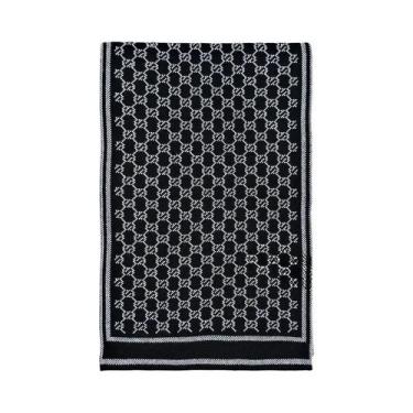 Imagem de Cachecol Masculino De Inverno Com Estampa Xadrez E Paisley, Imitação D