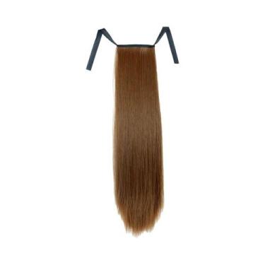 Imagem de Extensão De Cabelo Sintético Rabo De Cavalo Loiro De 32 Polegadas Com 