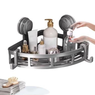 Imagem de Prateleira de chuveiro de canto | Rack organizador de banheiro com | Rack de organização de banheiro forte para aluguel de casa, dormitório, apartamento, hotel e negócios