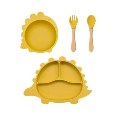 Imagem de Tigela De Silicone Para Bebês, Prato, Garfo, Colher, Copo De Alimentaç