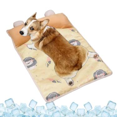 Imagem de Tapete de resfriamento para cães – Almofada macia para animais de estimação | Tapete de dormir com travesseiro para clima quente, quarto, , pós-exercício, caixa de sofá, canil, ambientes internos
