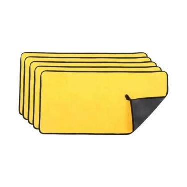 Imagem de Toalhas De Microfibra Amarelas Para Lavagem De Carro, Pano Absorvente 