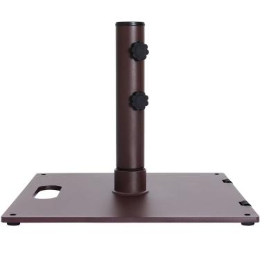 Imagem de ABCCANOPY Suporte de guarda-chuva de pátio base de guarda-chuva pesada mercado resistente suporte de base de guarda-chuva quadrado suporte de placa de ferro, com rodas e alça, 16,7 kg, marrom, Marrom