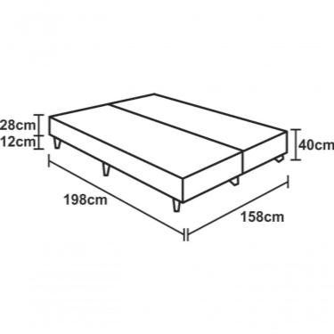 Imagem de Cama Box Queen 158 Bipartido Bello Box - Tecido Sintético Branco