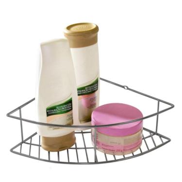 Imagem de Porta Shampoo De Canto Ps240 Em Aço Carbono Cinza