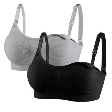 Imagem de KIT 2 Sutiãs Sutian Soutien De Amamentação Bojo Removível COR:BEGE/CIN