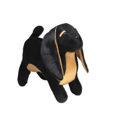 Imagem de Cachorrinho Pelucia Dashound Basset Salsicha Preto Doguinho - Elza Lem