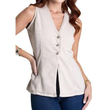 Imagem de Colete Sarja Sawary - 282110 - bege G, Bege, G