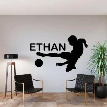 Imagem de Adesivo de parede  futebol personalizado - Ambiente dekorado, 70cm, pr