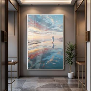 Imagem de Quadro com Moldura e Acrilico Cristal Vidro Jesus Aguas para Sala, Qua