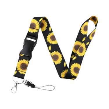 Imagem de Cordão De Pescoço Com Estampa De Borboleta E Lua, Porta-Crachá E Chave