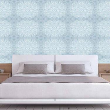 Imagem de Papel Parede Triângulos Geométrico Azul Autocolante Lavável