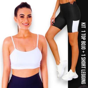Imagem de Conjunto Top fitness ALÇA FINA bojo Feminino + Short LEG LEGGING COM B