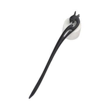 Imagem de Pregos De Cabelo Chineses Vintage Artesanais De Madeira De Ébano E Sân