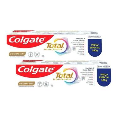 Imagem de Kit 2 Cremes Dentais Colgate Total Mint Prevenção Ativa 180g