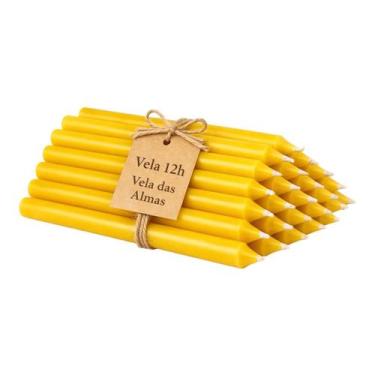 Imagem de Vela Amarela das Almas 12 Horas  1 kg  Oração, Luz e Elevação Espiritu