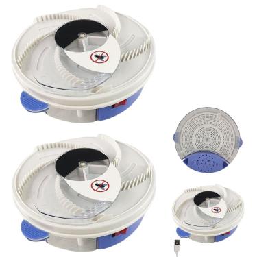 Imagem de Armadilha Pega Moscas Kit 2 Uni Captura Prende Inseto Mosquito Varejeira Pernilongos USB Gaiola Portatil Reutilzavel