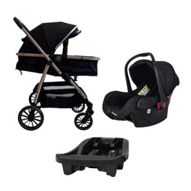Imagem de Kit Carrinho Move 3 em 1 com Bebê Conforto Nina Base Veicular  Moisés 