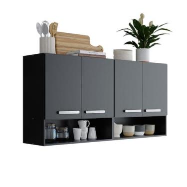 Imagem de Armário Multiuso Modular Cozinha Lavanderia Aéreo 4 Portas Bonatto - M