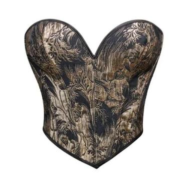 Imagem de Top Cropped Corset Dourado Sem Alças, Camisola De Verão Para Mulheres 