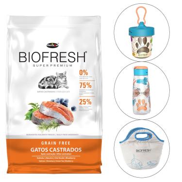 Imagem de Ração Biofresh para Gatos Castrados - 1,5kg + Vedaclick