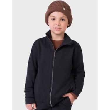 Imagem de Jaqueta Moletinho Gola Alta Com Zíper Quentinho Dia a Dia Elegante Inverno Frio - Menino 4 a 14 anos-Masculino