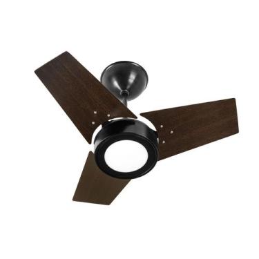 Imagem de Ventilador de Teto Fit Led 3 pás venti-Delta, Preto/Tabaco, 110V