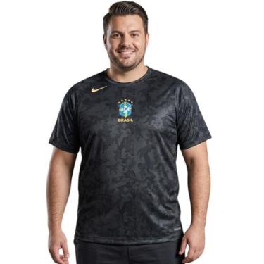 Imagem de Camiseta Plus Size Brasil Preta Dry Fit - Premium Fit Tee, Branco, G1