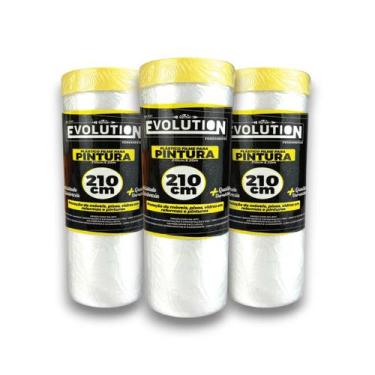 Imagem de Filme Plástico De Proteção Para Pintura Com Rolo 2,10m X 20m Protege F