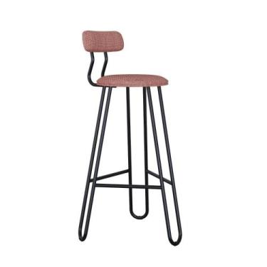 Imagem de Conjunto 4 Banquetas Alta Ginger Com Encosto Tulipa Rosê City - COMPAC