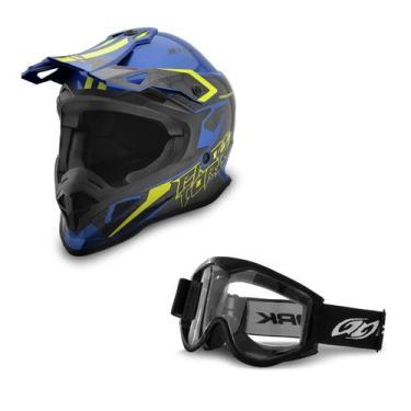 Imagem de Capacete Motocross Pro Tork Fast Brave + ÓCulos Pro Tork 788, AMARELO 