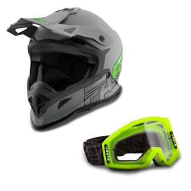 Imagem de Kit Capacete Pro Tork Fast 788 Grey Fosco + Óculos Pro Tork Blast Pret