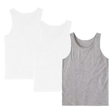 Imagem de Kit 3 Regata Masculina Camiseta Lisa Básica Algodão Regatas-Masculino
