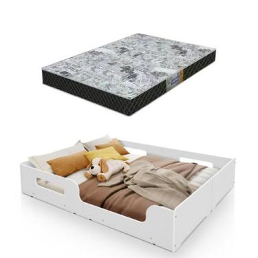 Imagem de Cama Montessoriana Rainha Branco Com Colchão Casal D-23 MARCA:Gazin - 