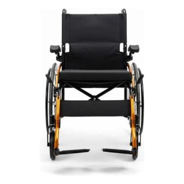 Imagem de Cadeira de rodas acolchoada dellamed d600 t44 aço dobravel ate 120kg