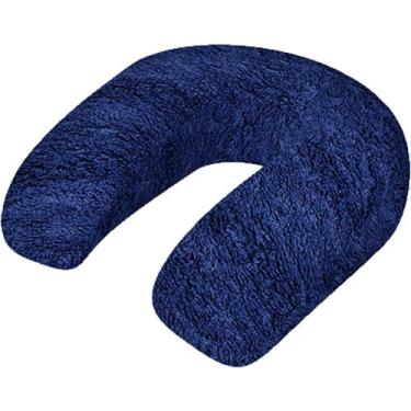 Imagem de Almofada para Pescoço ViscoElástico 25X25X5cm Azul Marinho- unidade - 