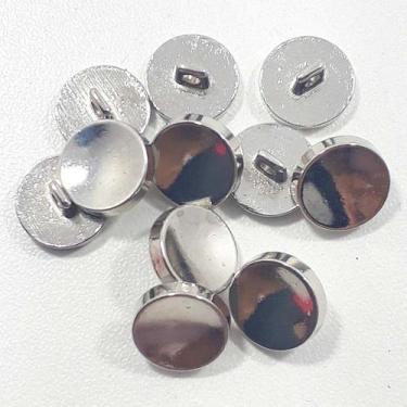 Imagem de Botão Metal Prata 10mm com Pé 15Un 100Un 200Un confecção camisas vesti