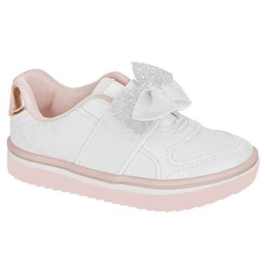 Imagem de Tênis Kidy Happy 3130002 Infantil Feminino, Branco, 22