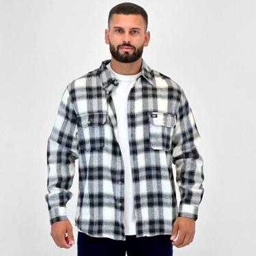 Imagem de Camisa Mormaii Flanela Xadrez com Bolso Manga Longa Masculina, P, Off 
