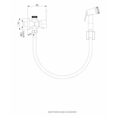 Imagem de Ducha Higiênica Led C76 Com Derivação Preto Fosco Perflex 10308724