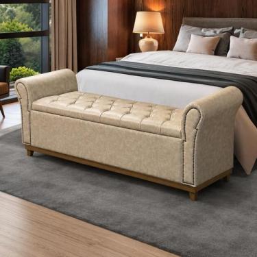 Imagem de Baú de Madeira Pé de Cama Box King Size material sintético - D'Julia, 