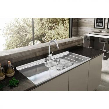 Imagem de Tampo de Pia Dubai com Cuba Aço Inox 120cm Borda Arredondada Ghel Plus