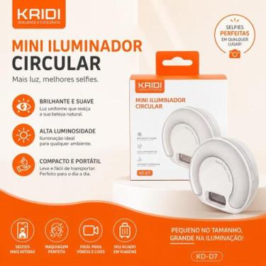 Imagem de Mini Iluminador Circular Luz Selfie 9 Níveis 3 Cores Recarregável Clip