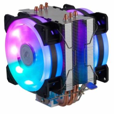 Imagem de Cooler Universal dupla face Fan Duplo Rgb Intel/amd Tdp 130w DX-9107D 