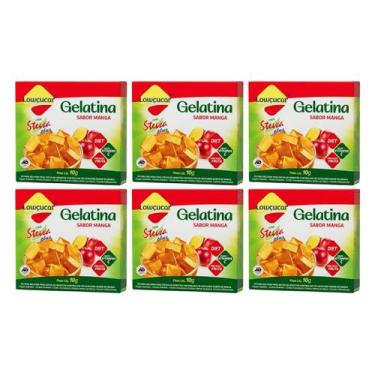 Imagem de Kit 6 gelatina diet vitamina c plus manga com stevia 10g lowçucar