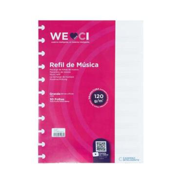Imagem de Refil Caderno Inteligente 120g 30 Folhas Música - Grande