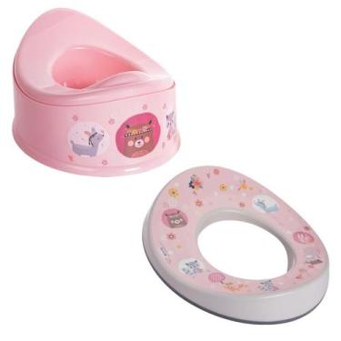 Imagem de Kit Desfralde Penico Assento Sanitário Redutor Vaso Plasútil, BICHINHA