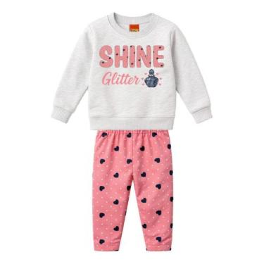 Imagem de Conjunto Menina Blusa Moletom e Legging Estampada Kyly, Mescla white, 