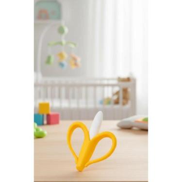 Imagem de 2x Mordedor Banana Bebê Alívio Dentição Silicone Macio Amare - Congrat