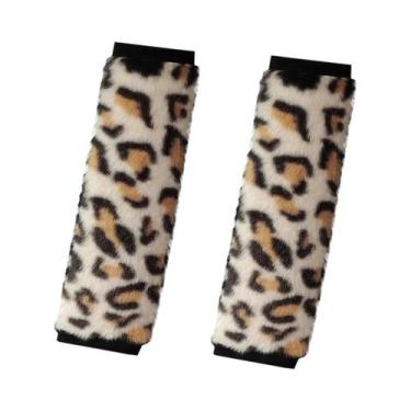 Imagem de Capa De Cinto De Segurança De Pelúcia Macia Com Estampa De Leopardo Ro
